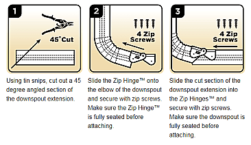 Downspout Zip Hinge 12 sets per bag